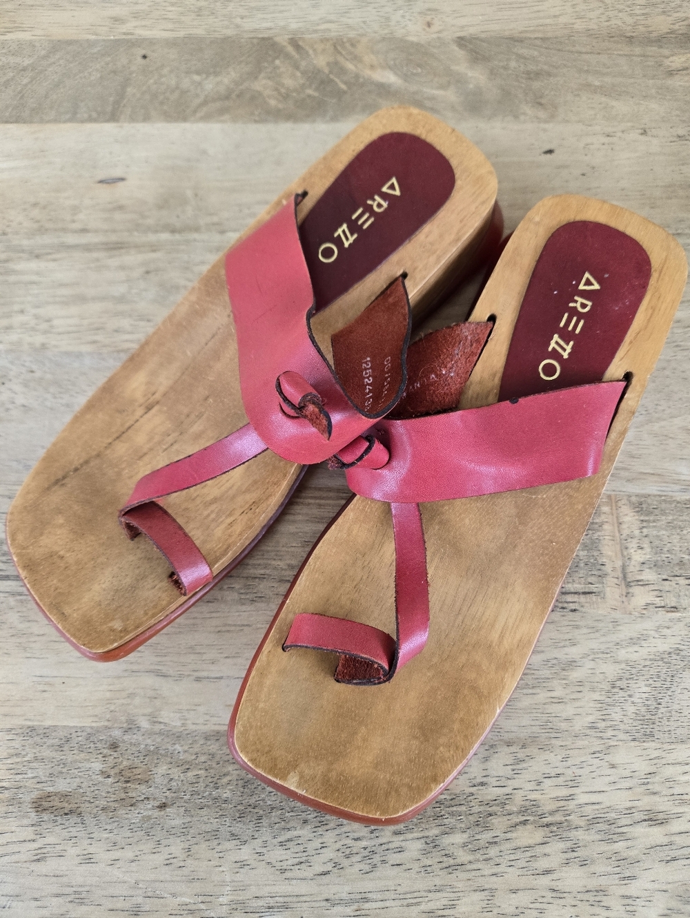 Arezzo Wood & Leather Sandals